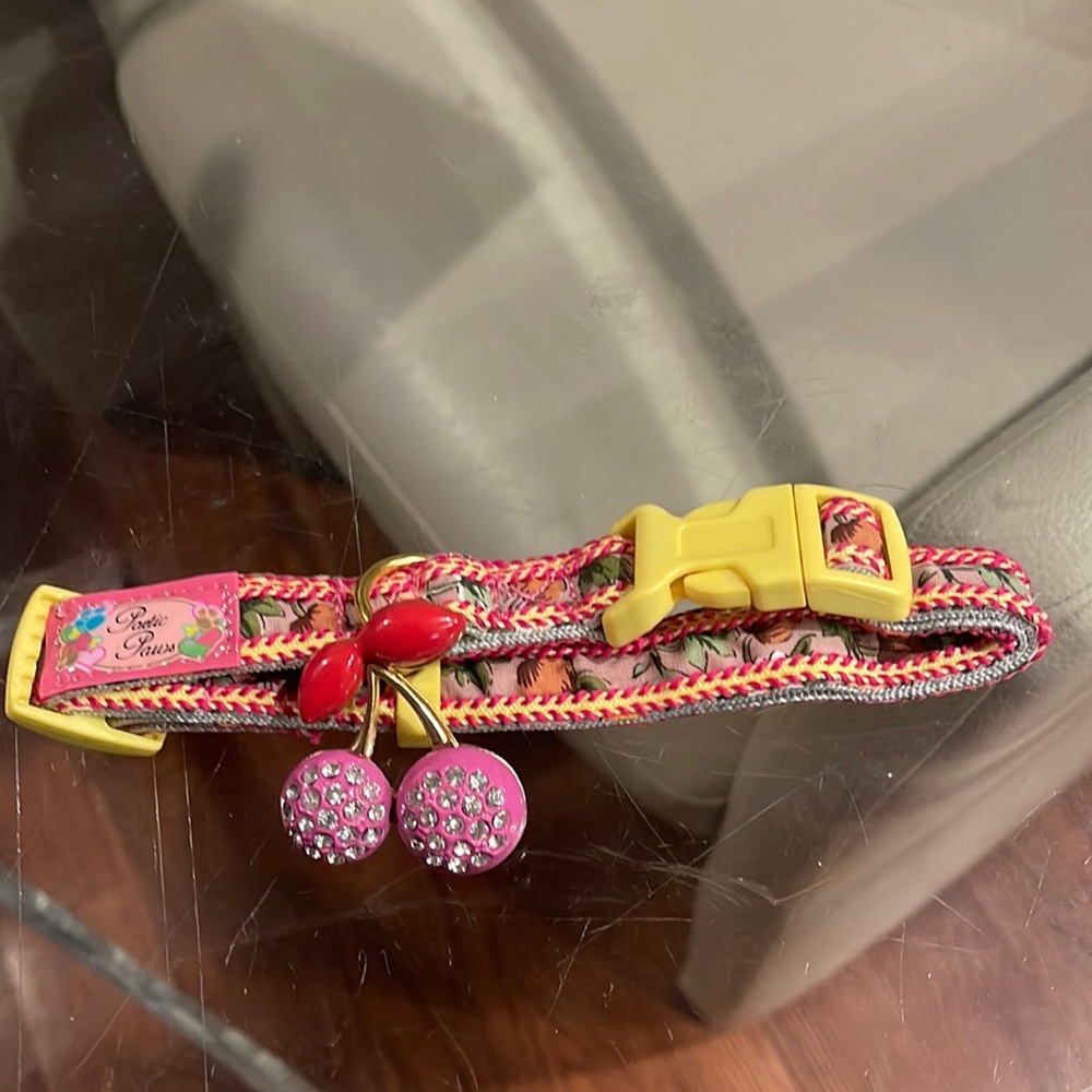 Poetic Paws cherry bling yellow pink collar